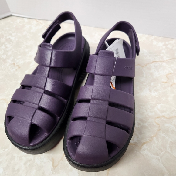 New Crocs Stomp Fisherman Sandal Unisex Size Men 5 / Women 7 Dark Purple - Picture 3 of 10